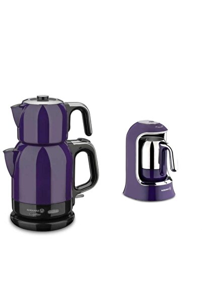 KORKMAZ Çaytema Çay Makinesi Ve Kahvekolik Kahve Makinesi Lavanta