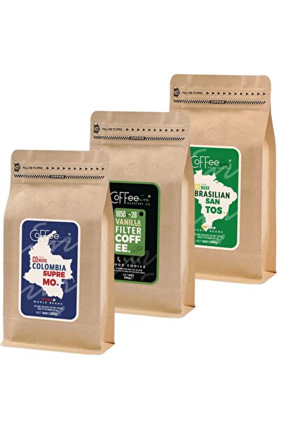 Coffeein Colombia Brasil Ve Vanilyalı Filtre Kahve   3x250 gr