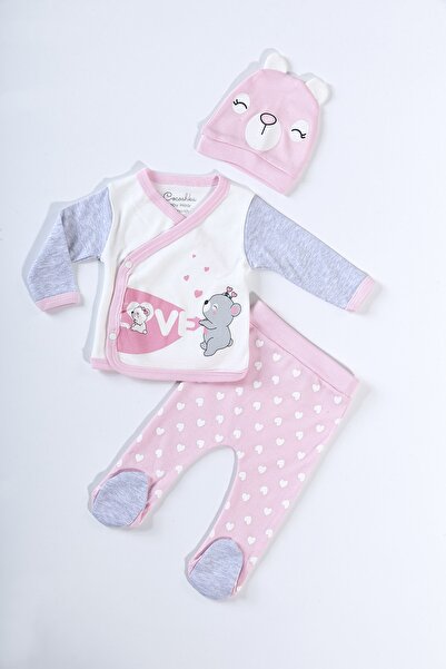 Cocoshka طقم طفلة بينك لاف