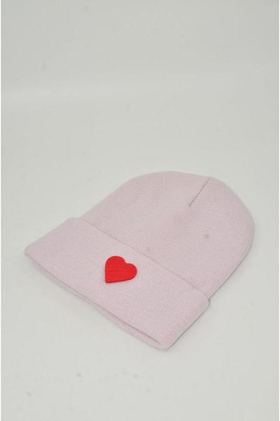 mottomia New Year/Valentine's Day Special Red Heart Figured Pink/Powder Color Unisex Beret