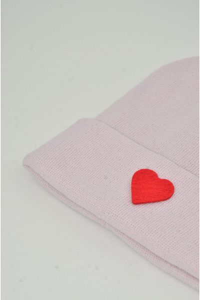 mottomia New Year/Valentine's Day Special Red Heart Figured Pink/Powder Color Unisex Beret