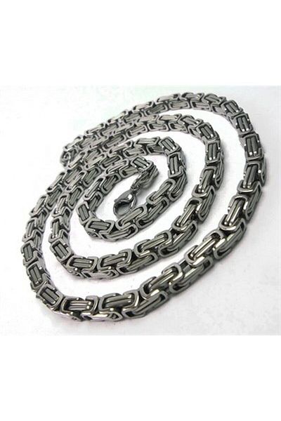 The Collection Men's Silver Color Thickness 5 Mm Steel King Chain