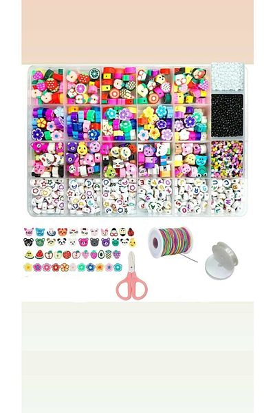 yiğit aksesuar Boxed Starter Jewelry Making Set Fimo Beads Letter Beads
