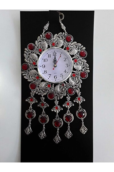 kapadokyahediyelik ساعة حائط كبيرة مطرزة بعين الشر