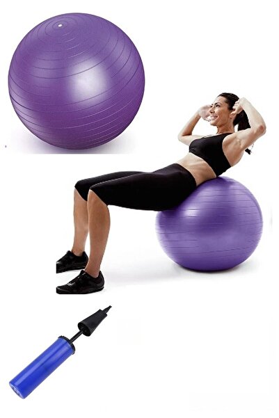 Clifton 55 Cm Fitilli Pilates Topu Ve Pompa Seti Plates Yoga Spor Egzersiz To...