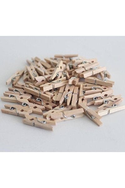 YENİ HEDİYELİK DÜNYAM 50 Adet Ahşap Renkli Tahta Minik Mandal Fotoğraf Asmalık Dekoratif Süsleme Kağıt Tutucu Mini Mandal