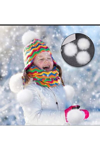 Snowygirl Pompom 8 Pieces 10 Cm Beanie For Keychain And Booties