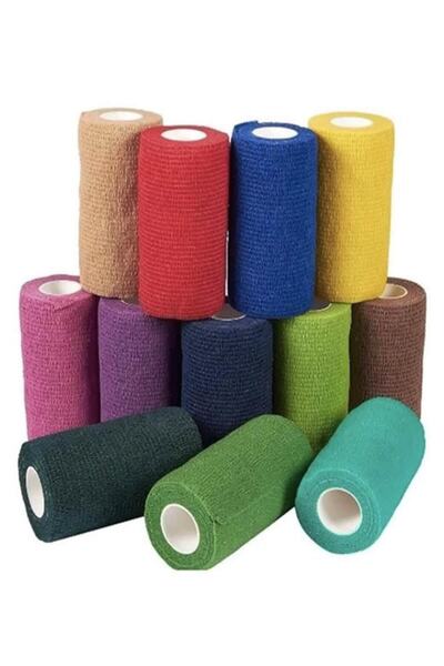 sayberk Elastik Yapışkanlı Coban Renkli Bandaj 10 Cm X 4,5 Mt Kırmızı