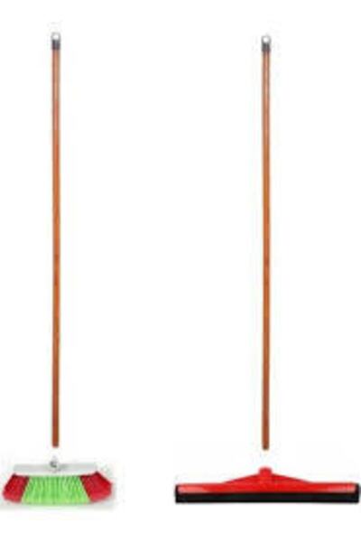 Fakir Plastik Saplı Yer Fırçası Süpürgesi - Saplı Çekçek Çekpas 2 Li Set 4 Prç