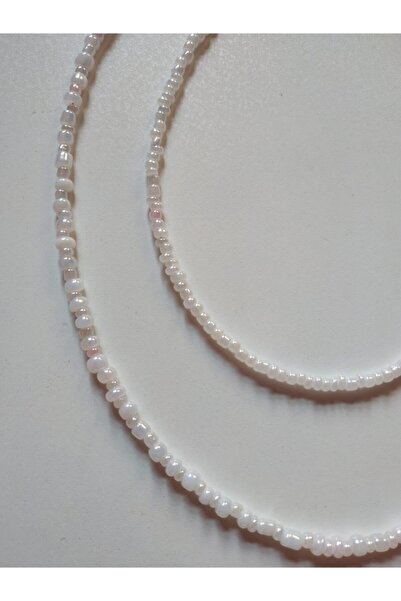 Nuvole Bianche Accessory Beyaz Boncuklu Iki Katlı Kolye