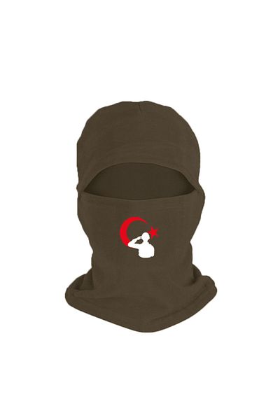 herotasarım Winter Khaki Fleece Snow Mask - Turkish Military Printed Bll1523