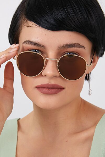 ModaLand Round Oval Kahverengi Güneş Gözlüğü