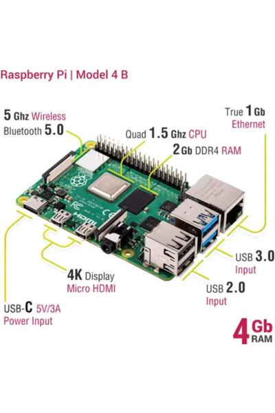 Genel Markalar Raspberry Pi Rasberry Pi - 4 Computer - 4gb Ram
