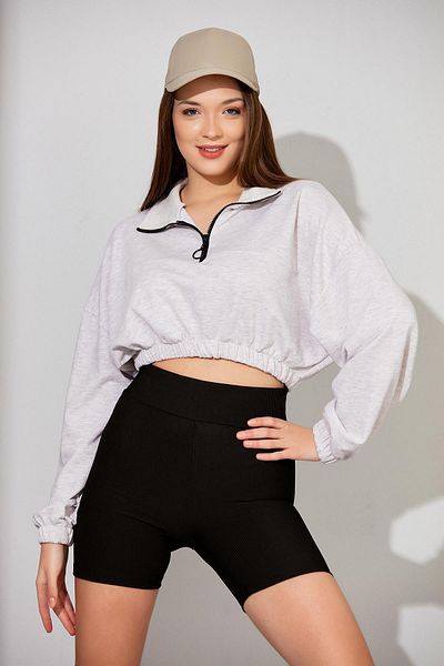 ALEXANDERGARDI Hanorac crop cu fermoar (b22-11000)