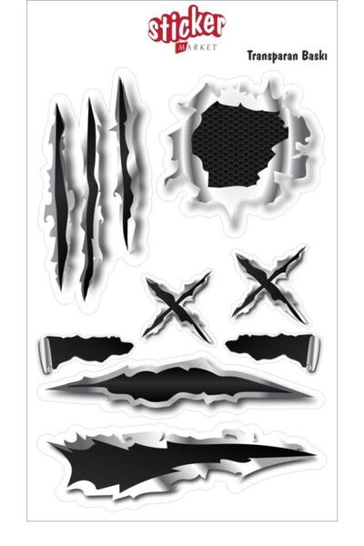 Sticker Market Metal Tearing Effect Transparent Printed Sticker