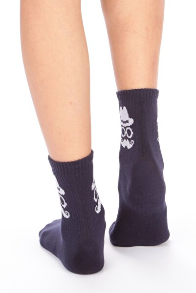 Esinti Чорапи с тема „Г-н Мустаци“ в черно