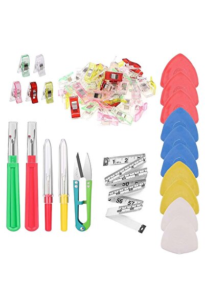 hodbehod Dikiş Nakış Kumaş Kağıt Maşası Plastik Klips Mandal Çizgi Taşı Sökücü Set