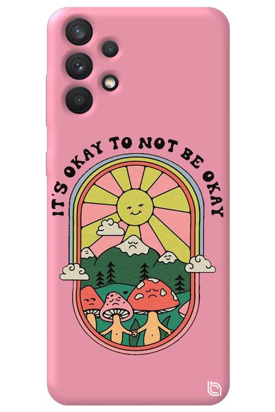 WANNA PROTECT Samsung A32 Pink Color Premium Velvet Inside Arrow Patterned Si...