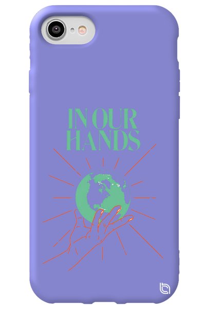 WANNA PROTECT iPhone 8 Lilac Colored Premium Velvet Inside World Patterned Si...