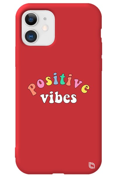 WANNA PROTECT iPhone 11 Red Color Premium Velvet Inside Positive Patterned Si...