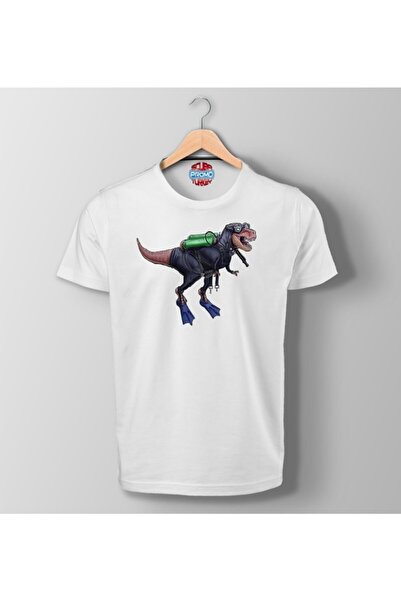 SCUBAPROMO تي شيرت أسود مطبوع من Scuba T Rex Scuba