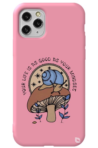WANNA PROTECT iPhone 11 Pro Max Pink Color Premium Velvet Mushroom Patterned ...