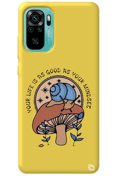 WANNA PROTECT Xiaomi Redmi Note 10 Yellow Color Premium Velvet Inside Mushroo...