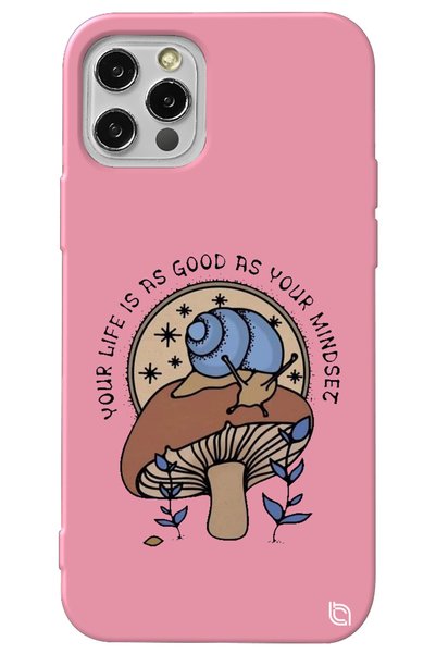 WANNA PROTECT iPhone 13 Pro Max Pink Color Premium Velvet Mushroom Patterned ...