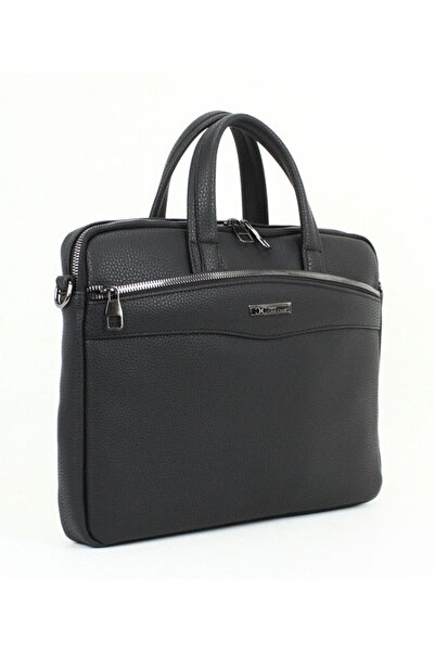 Case Club Geantă de mână neagră unisex Model subțire cu curea de umăr Compart...