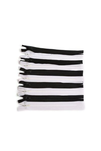 Bayar Kumaş سوستة مخفية 20 سم مختلط أسود أبيض