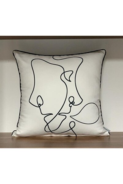 KIRLENTİM E899a Κάλυμμα μαξιλαριού με μοτίβο διπλής όψης με πλεκτές άκρες