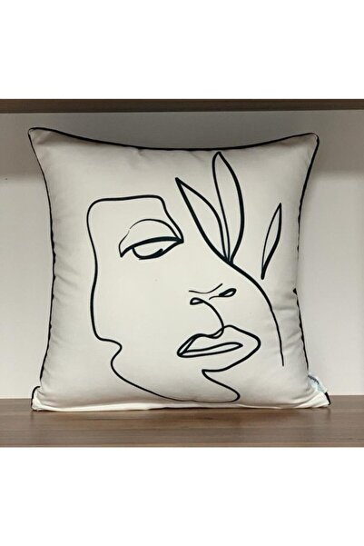 KIRLENTİM E936a Κάλυμμα μαξιλαριού με μοτίβο διπλής όψης με πλεκτές άκρες