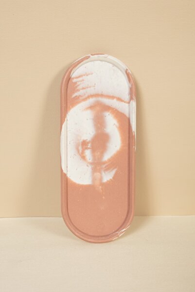 Handmeight قاعدة أكواب منقوشة من الرخام الأبيض البيضاوي من الطين المصنوع من ا...