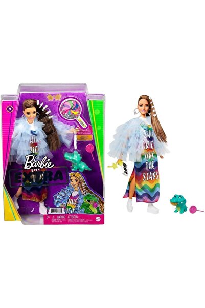 mattel Barbie Extra Renkli Elbiseli Bebek Ve Hayvan Arkadaşı Timsah No:9 - Grn27-gyj78