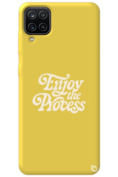 WANNA PROTECT Samsung Galaxy A12 Yellow Color Premium Enjoy Patterned Silicon...