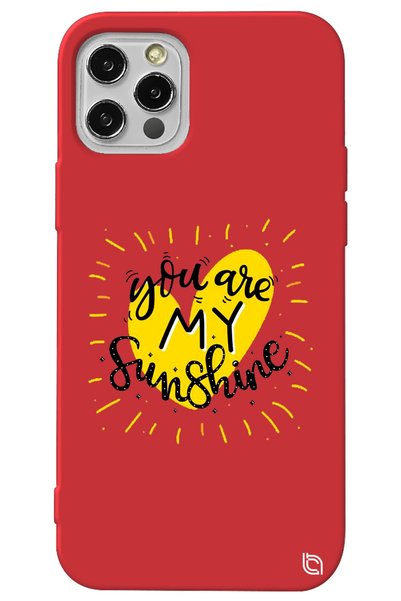 WANNA PROTECT iPhone 13 Pro Red Color Premium Velvet Sunshine Patterned Silic...