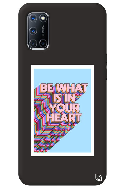 WANNA PROTECT Oppo A72 Black Color Premium Velvet Heart Patterned Silicone Ph...