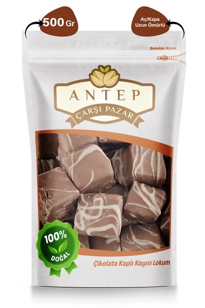 Antep Çarşı Pazar Çikolata Kaplı Kayısı Lokumu | 500 Gr.