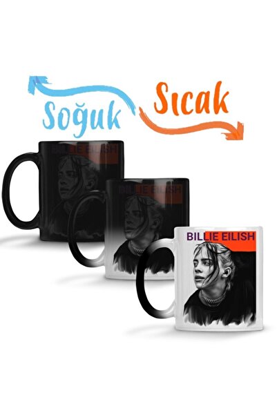 Baskı Dükkanı Billie Eilish 010 Sihirli Kupa Bardak Porselen