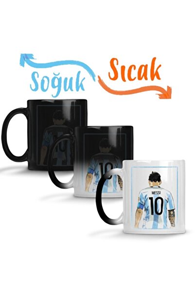 Baskı Dükkanı 10 Da Argentina Messi Sihirli Kupa Bardak Porselen
