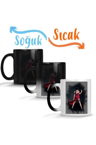 Baskı Dükkanı Ada Wong Resident Evil Onesie Sihirli Kupa Bardak Porselen