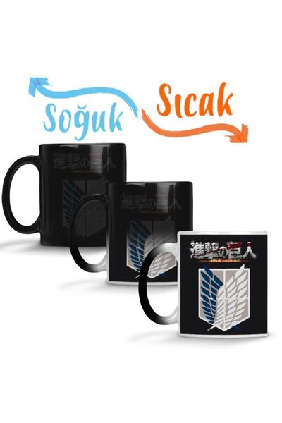 Baskı Dükkanı Atack On Titan 03 Sihirli Kupa Bardak Porselen