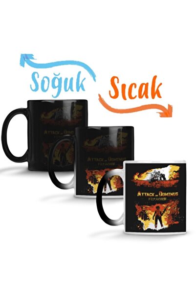 Baskı Dükkanı Attack On Titan Attack On Dominus Sihirli Kupa Bardak Porselen