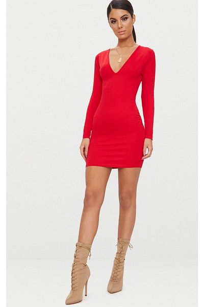 Secret Passion Lingerie Chest Low-cut Flexible Fabric Red Super Mini Dress Evening Dress Evening Dress 372