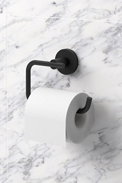 Teknotel Държач за тоалетна хартия от неръждаема стомана Lifetime, матово чер...