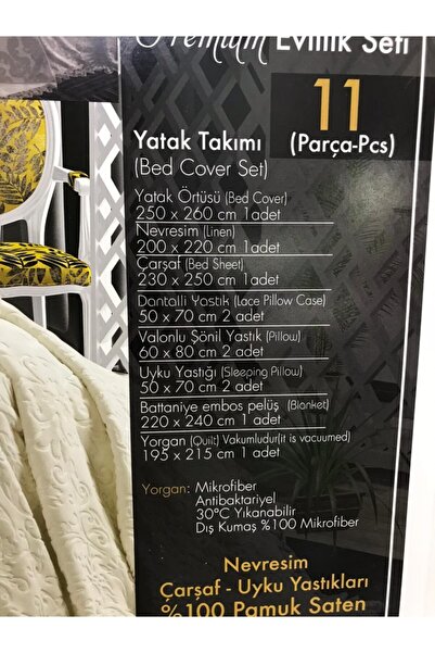 fibella Premium Eliz Evlilik Seti (11PARÇA)