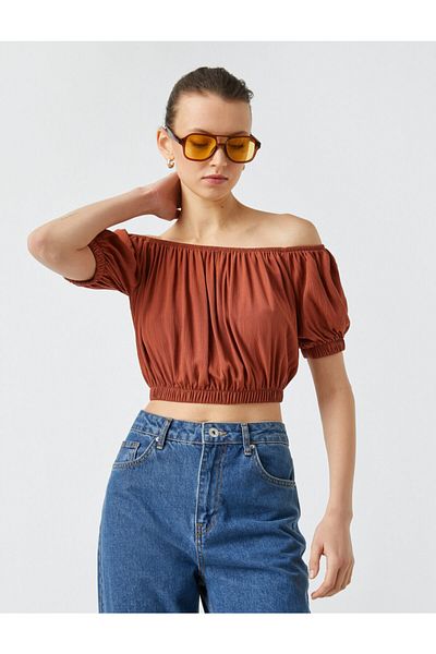 Koton Crop blúzka s krátkym rukávom