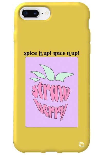 WANNA PROTECT iPhone 7 Plus Yellow Color Premium Strawberry Patterned Silicon...