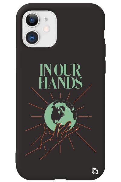 WANNA PROTECT iPhone 11 Black Color Premium Velvet Inside World Patterned Sil...