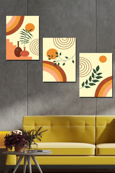 Conceptione 3 Parça Bohem Tarzı Sanatsal Tablo Seti